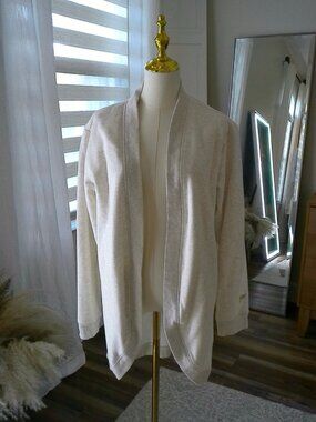 Fabletics Cozy Fleece Open Cardigan S Cream Heather